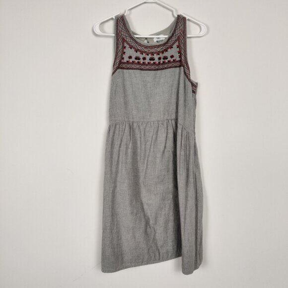 Old Navy Dresses & Skirts - Old Navy Women's Midi Dress Sz L Gray Cotton Embroidery Lined Resortwear Outdoor